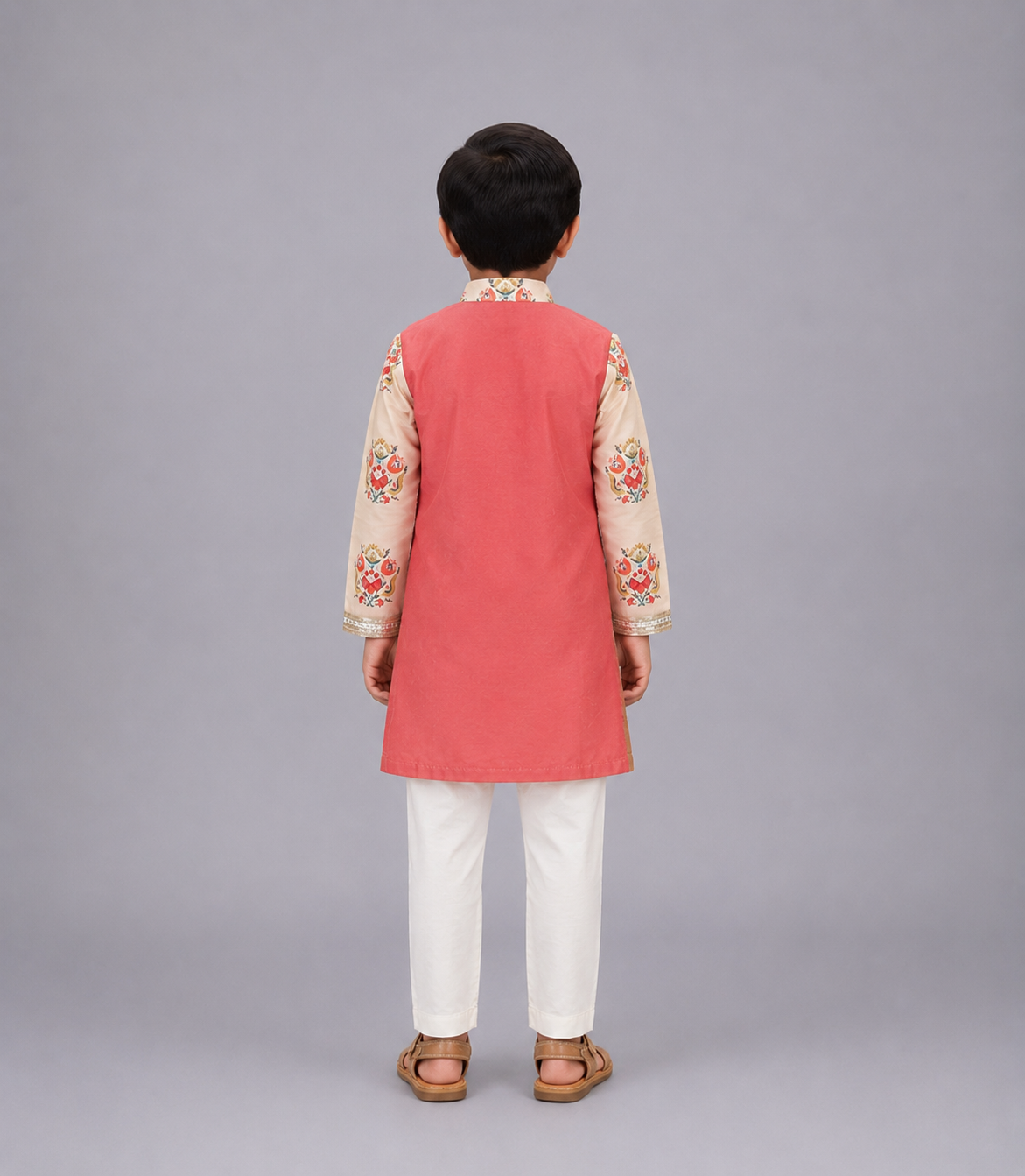 Coral Big boota Printed Kurta Pyjama set