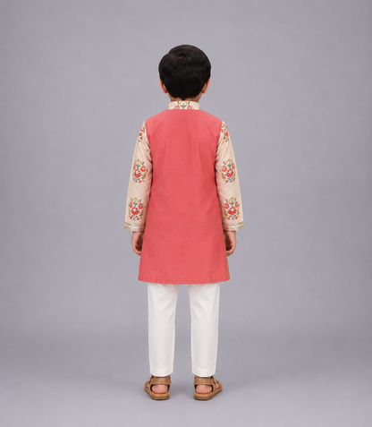 Coral Big boota Printed Kurta Pyjama set