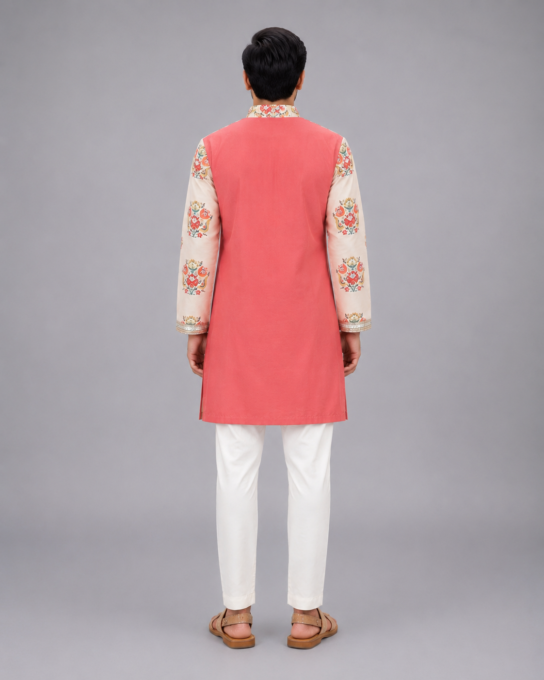 Coral Big boota Printed Kurta Pyjama set