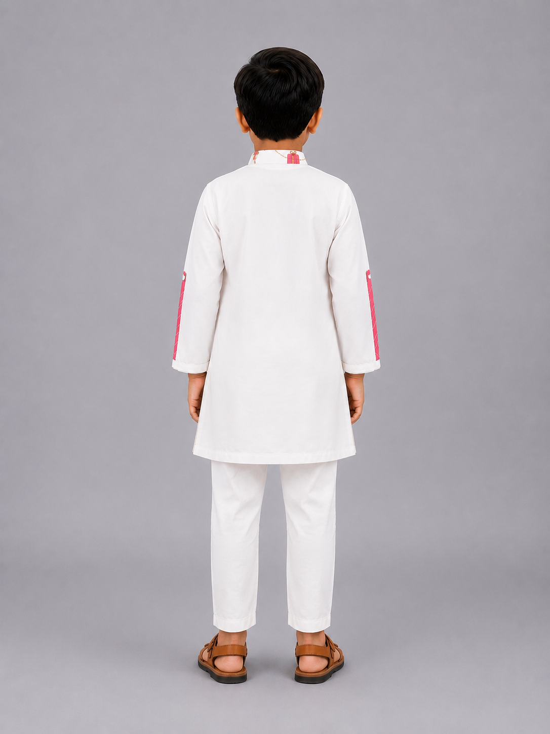 Off White Happy Rakhi Printed Kurta Pyjama set