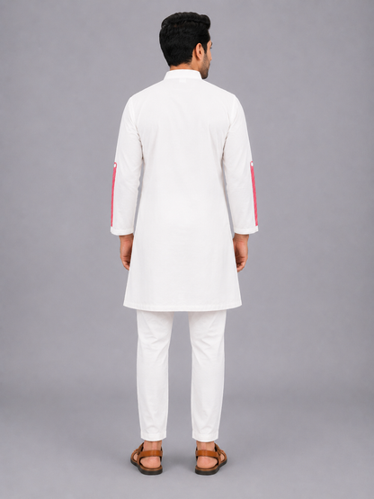 Off White Happy Rakhi Printed Kurta Pyjama set