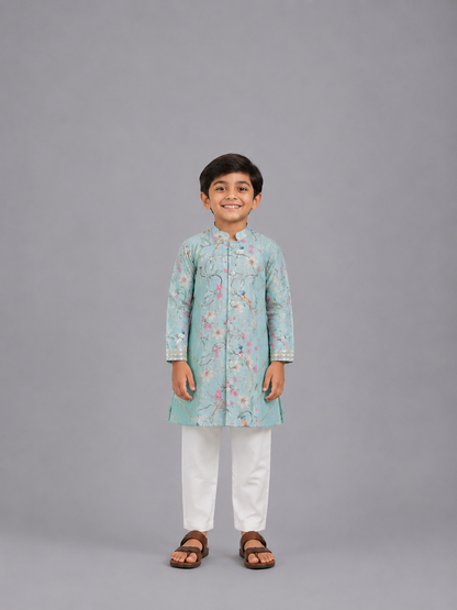 Pastel  Bird Pint Kurta Pyjama set