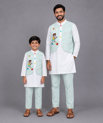 Holi Hai Boy Embroidered  Kurta Pyjama set