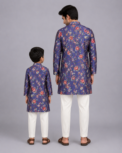 Purple Multicolor Kurta Pyjama set