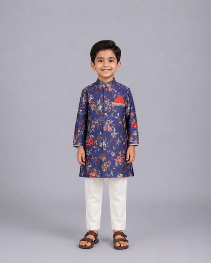 Purple Multicolor Kurta Pyjama set