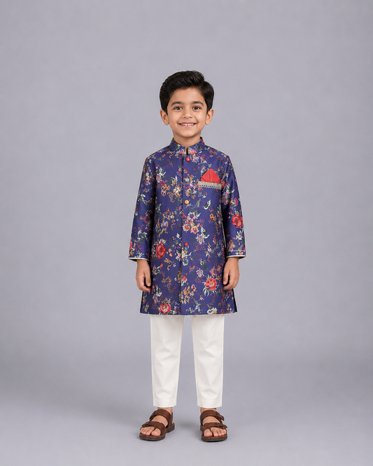 Purple Multicolor Kurta Pyjama set