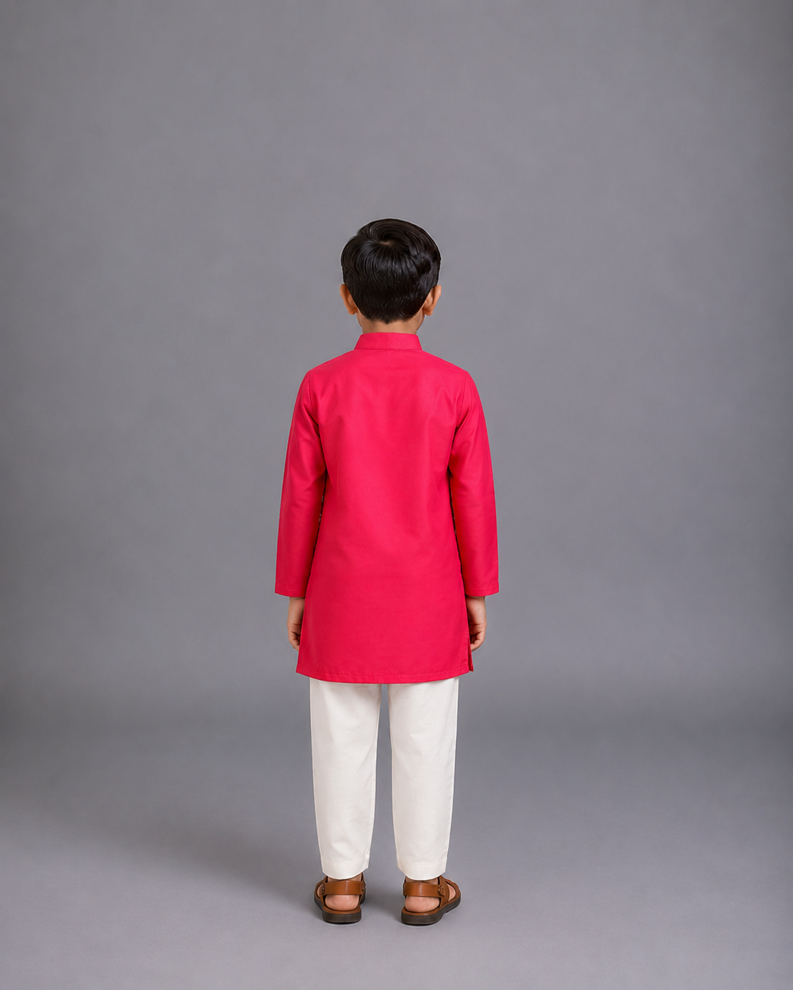 Pink Kurta Pyjama with Attached Jacket