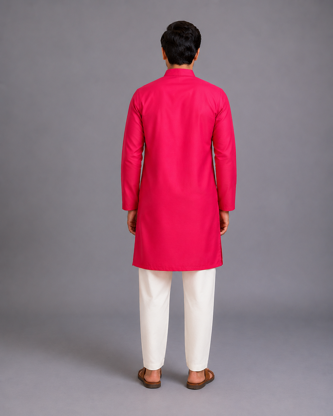 Pink Kurta Pyjama with Attached jacket