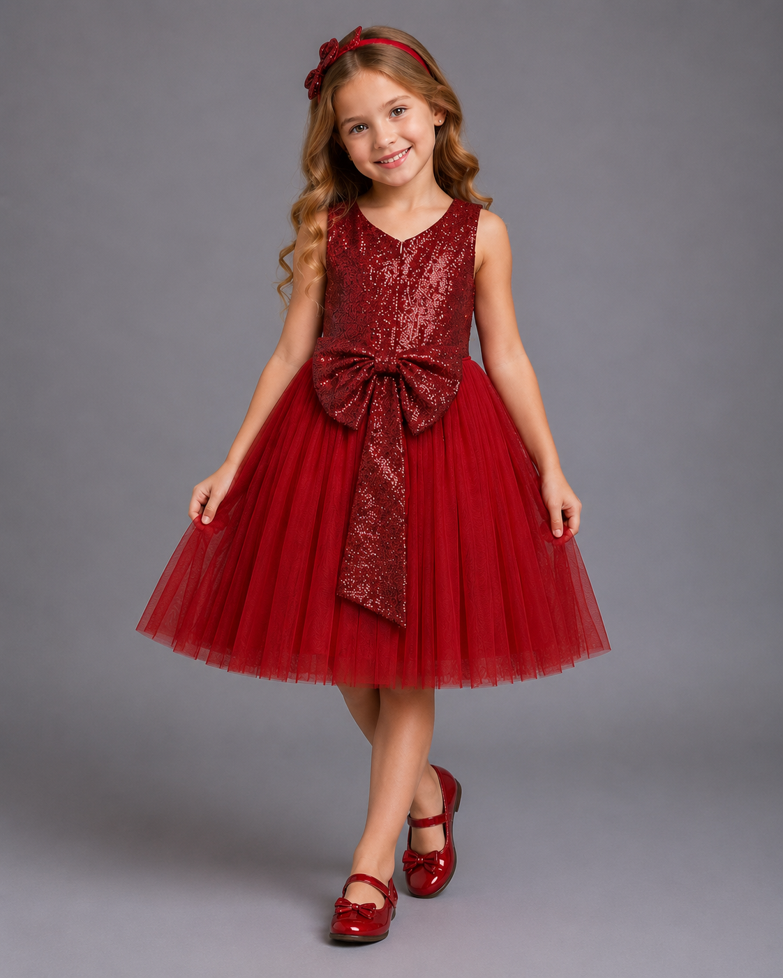 Red Sequins Dress