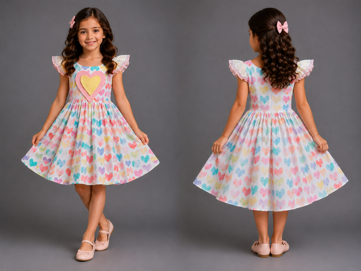 Heart Print Dress