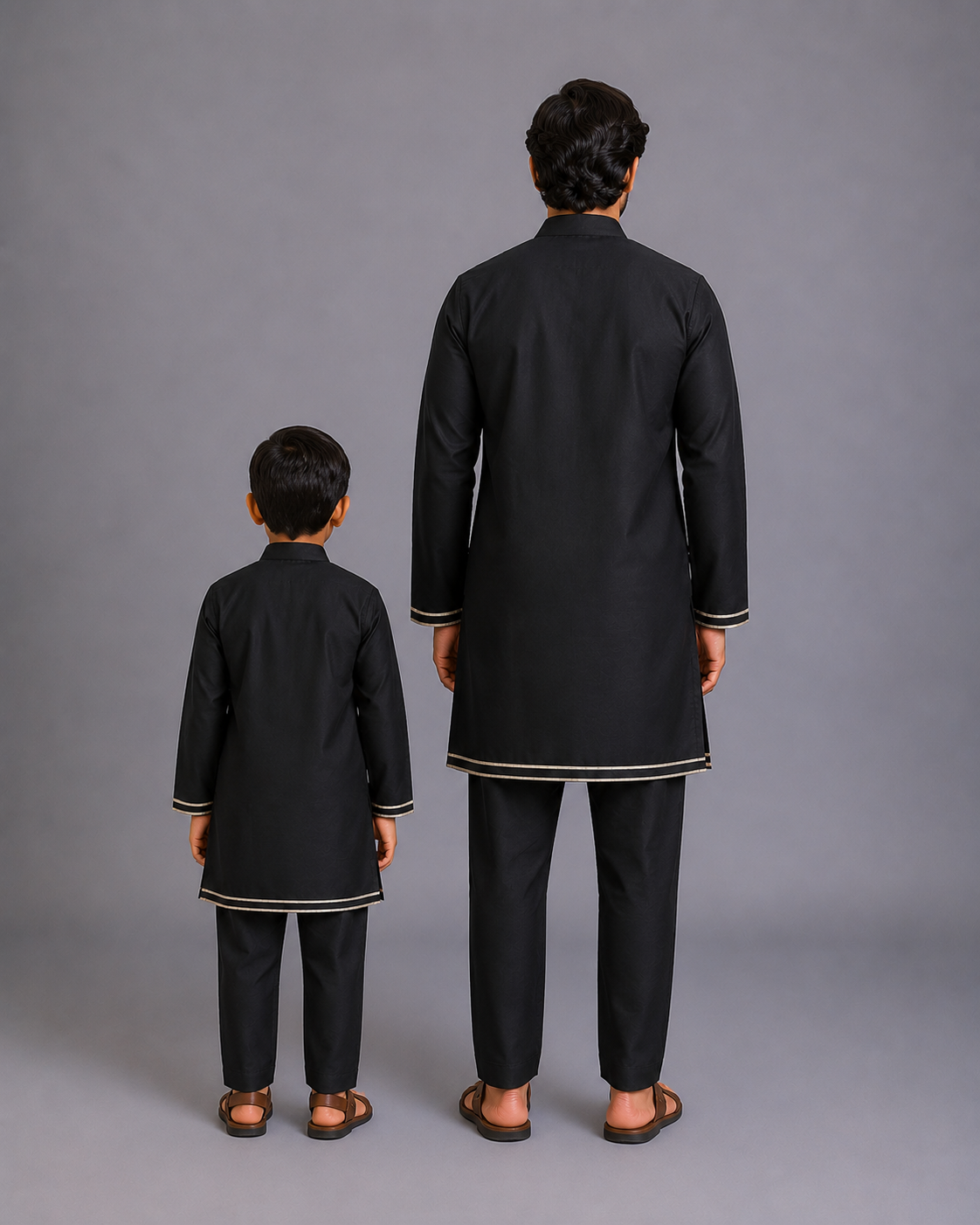 Black Kurta ethnic set with colorful panels