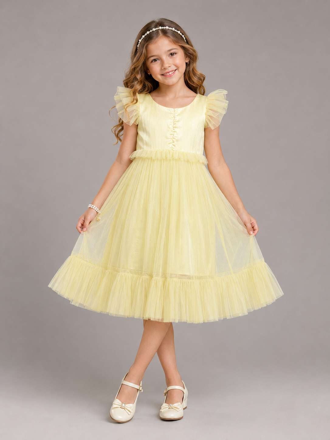 Yellow Satin Dress