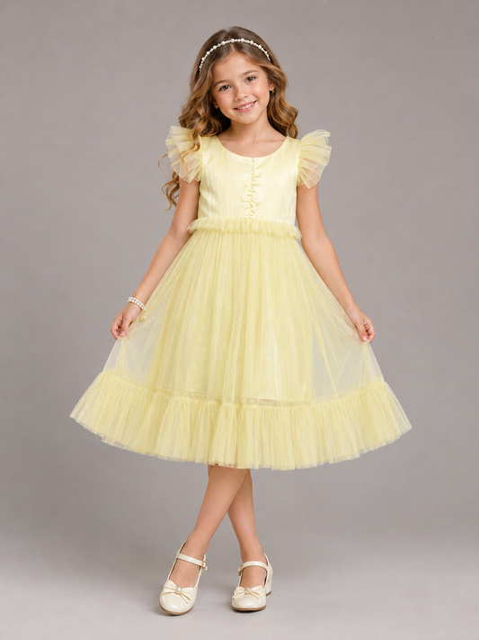 Yellow Satin Dress