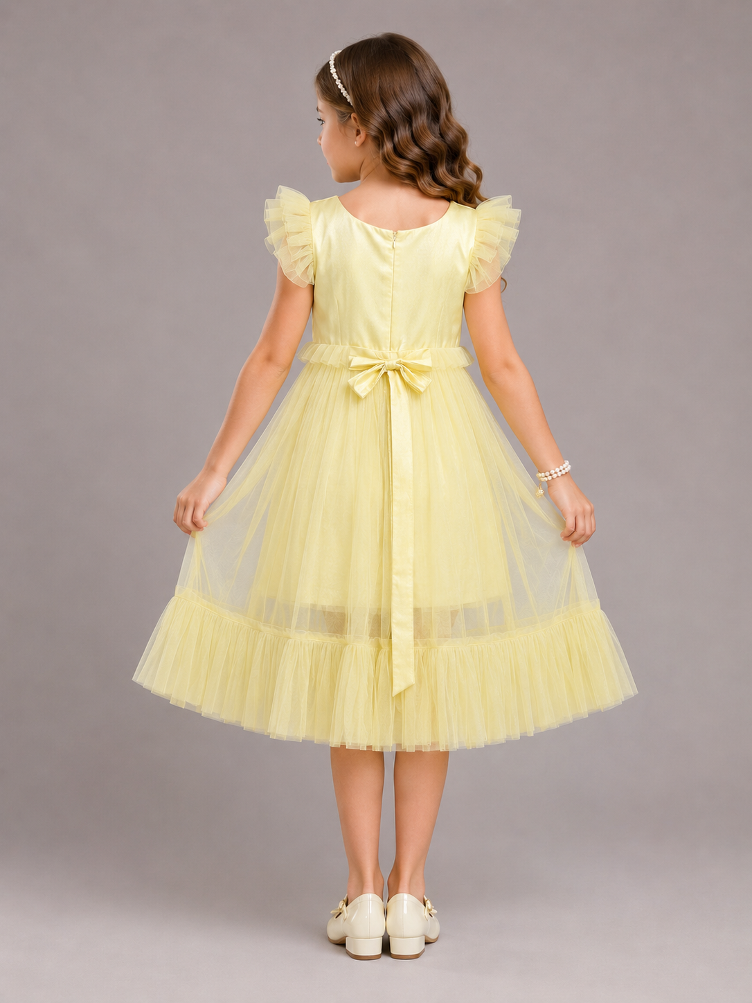 Yellow Satin Dress