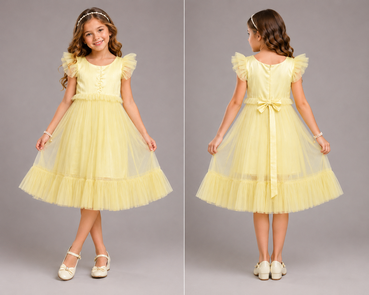 Yellow Satin Dress
