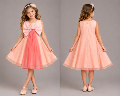 Big Peach Double Shaded Bow Dress