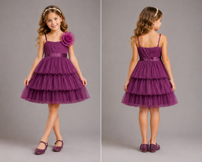 Purple Net Layered Dress