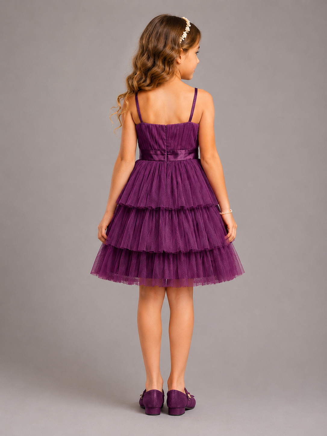 Purple Net Layered Dress