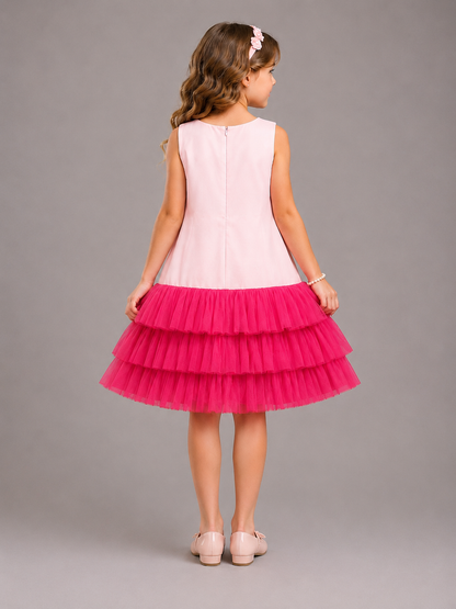 Pink 3D Flower Dress