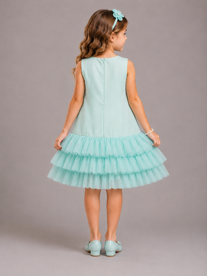 Green 3D Flower Dress
