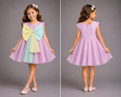 Big Bow Yellow and Blue Dress