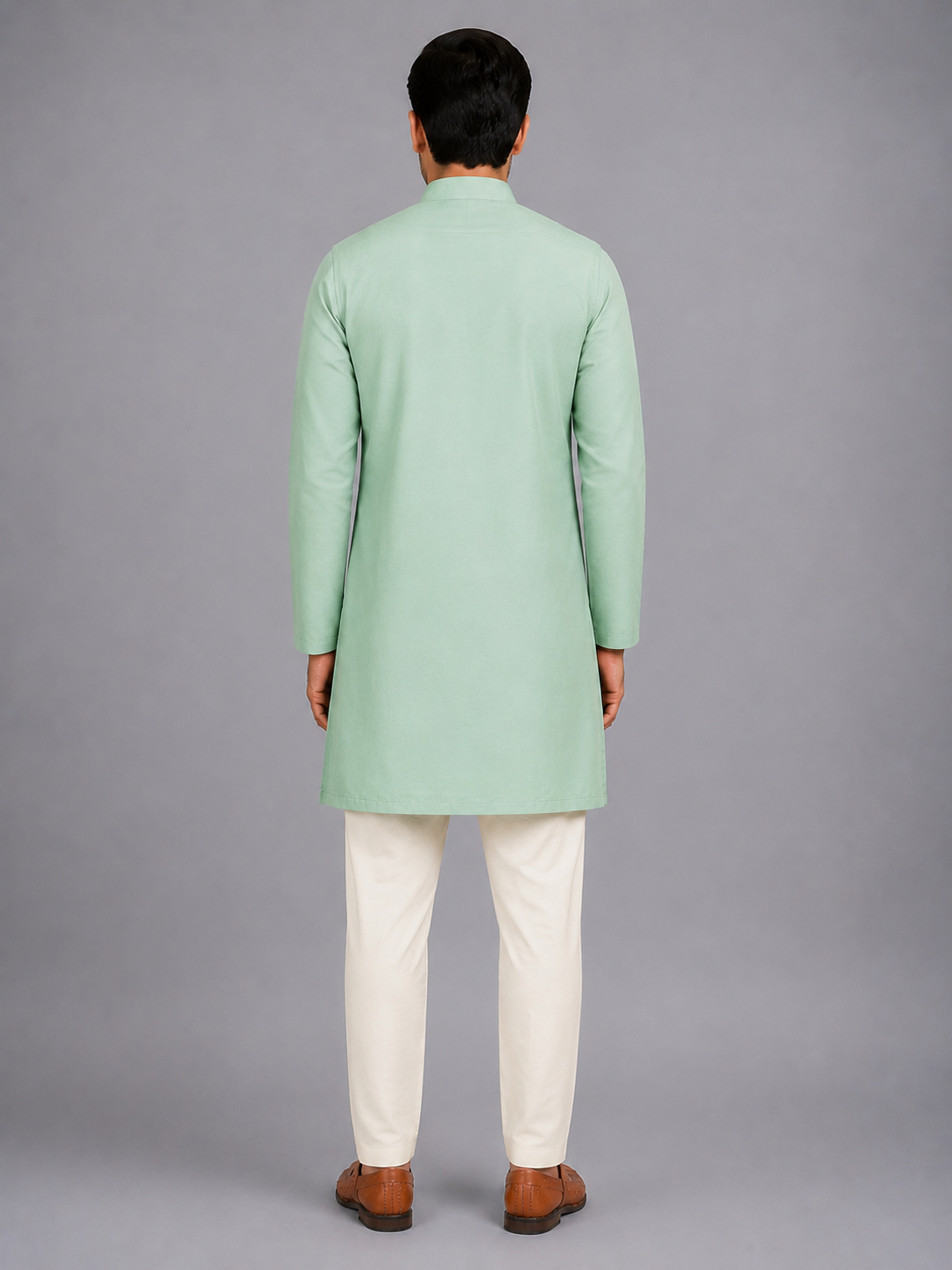 Pastel Green   kurta with Attached Jacket and Pyjama