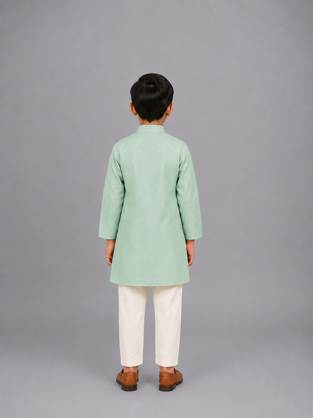 Pastel Green   kurta with Attached Jacket and Pyjama