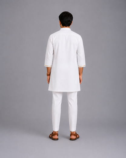 Indian Flag Embroidered Kurta Pyjama set