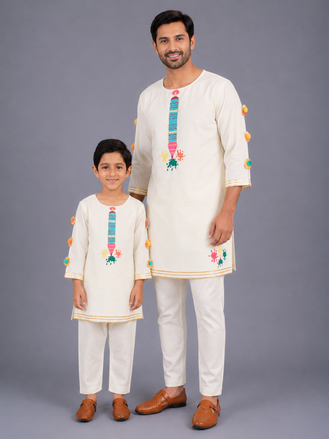 Water Gun Embroidered  Kurta Pyjama set