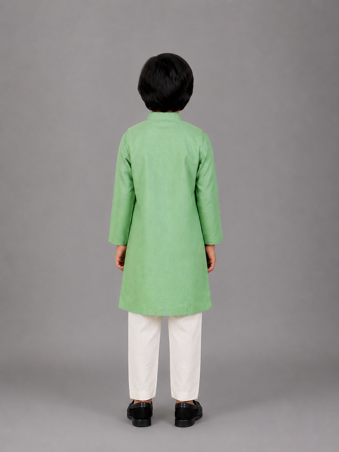 Pastel Green Kurta with Attached Jacket and Pyjama