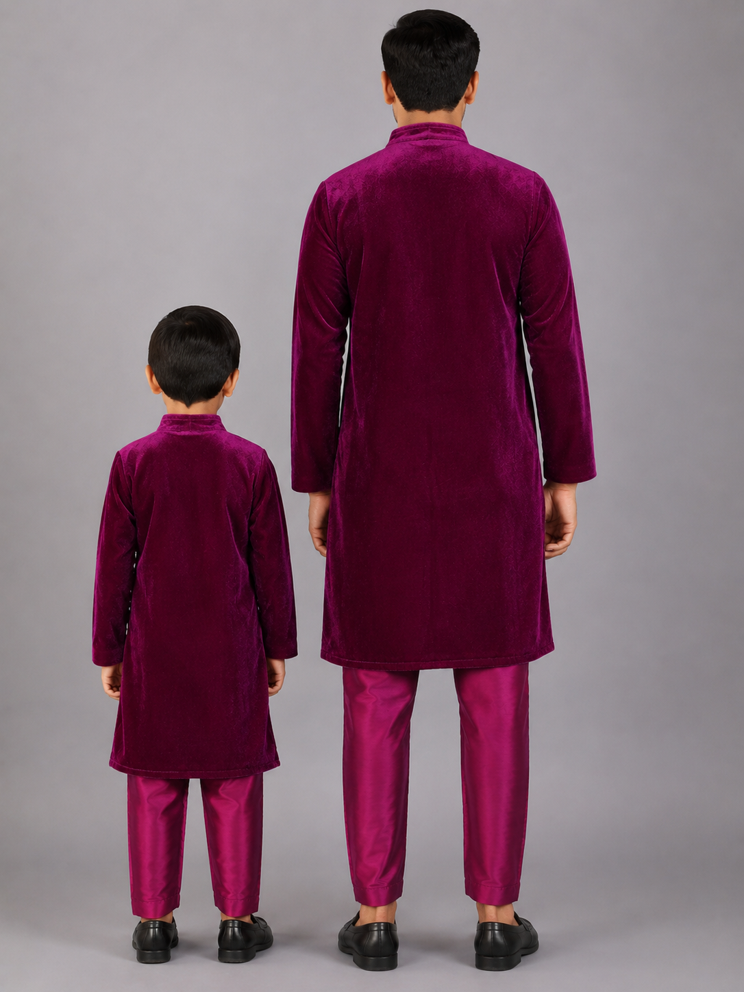 Purple Velvet Bandgala with Pants