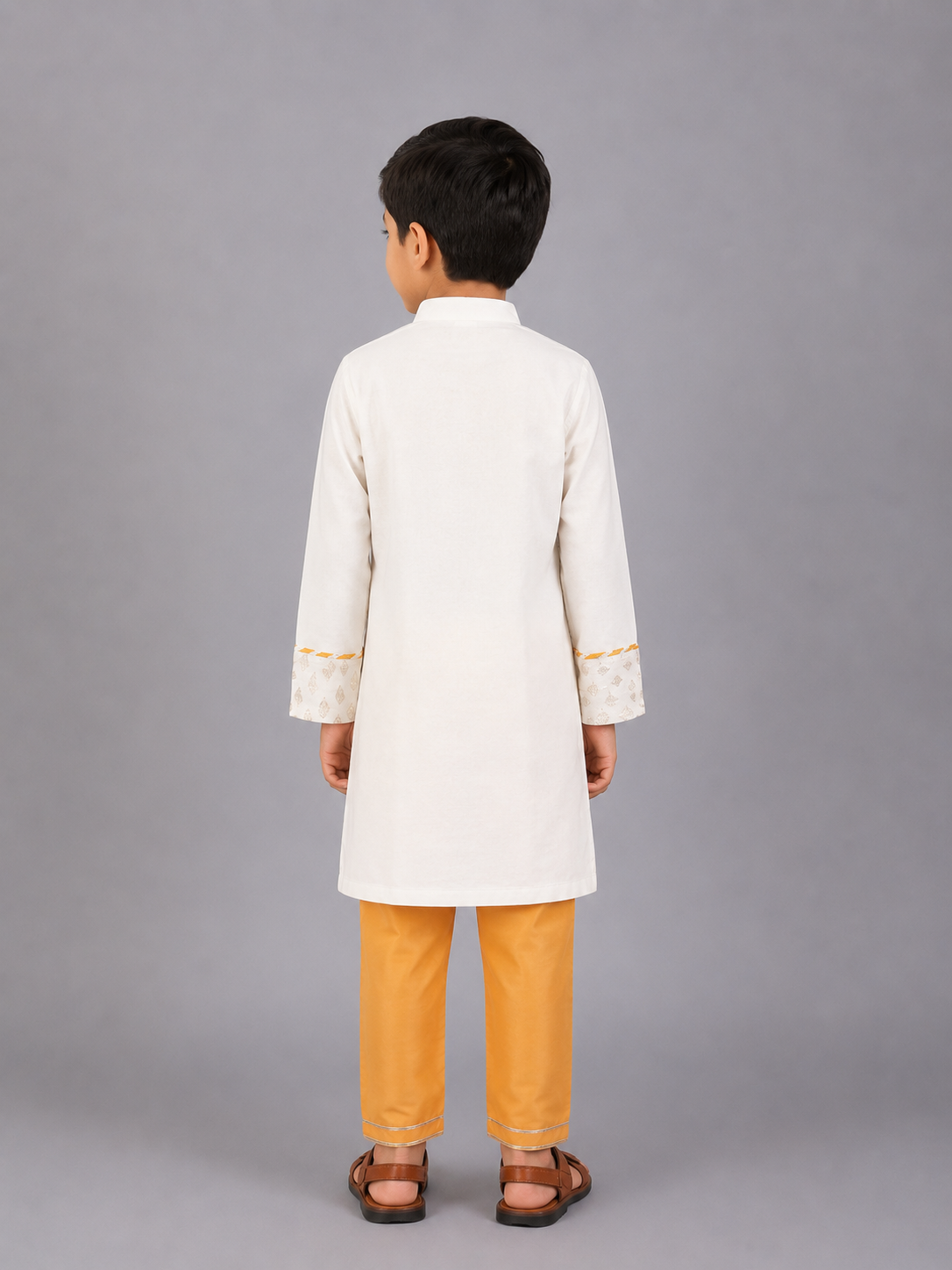 Off white Diwali ornaments Embroidered Kurta Pyjama Set