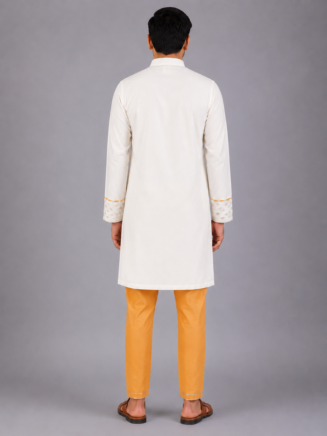 Off white Diwali ornaments Embroidered Kurta Pyjama Set