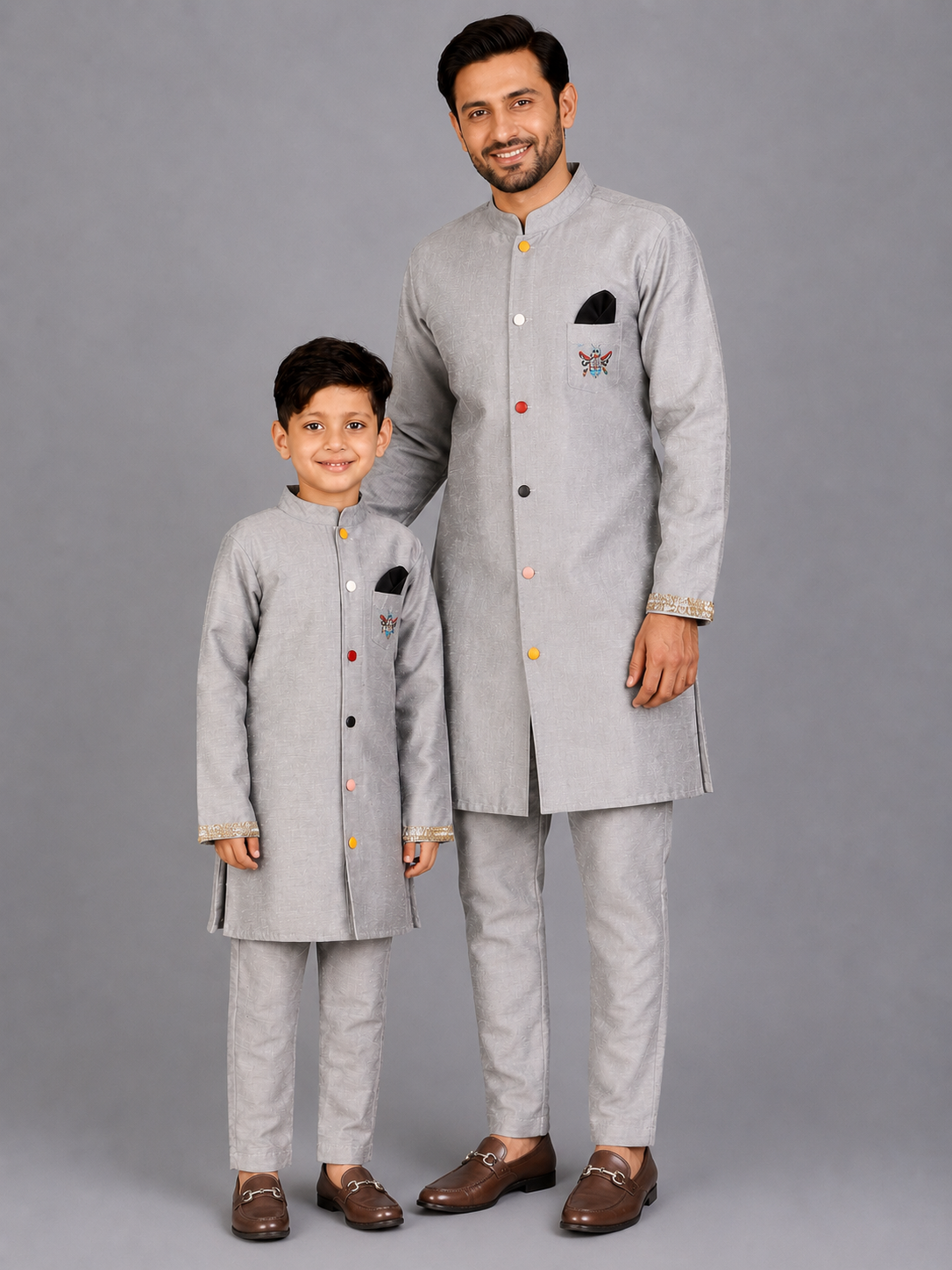 Grey Bandhgala set with trousers