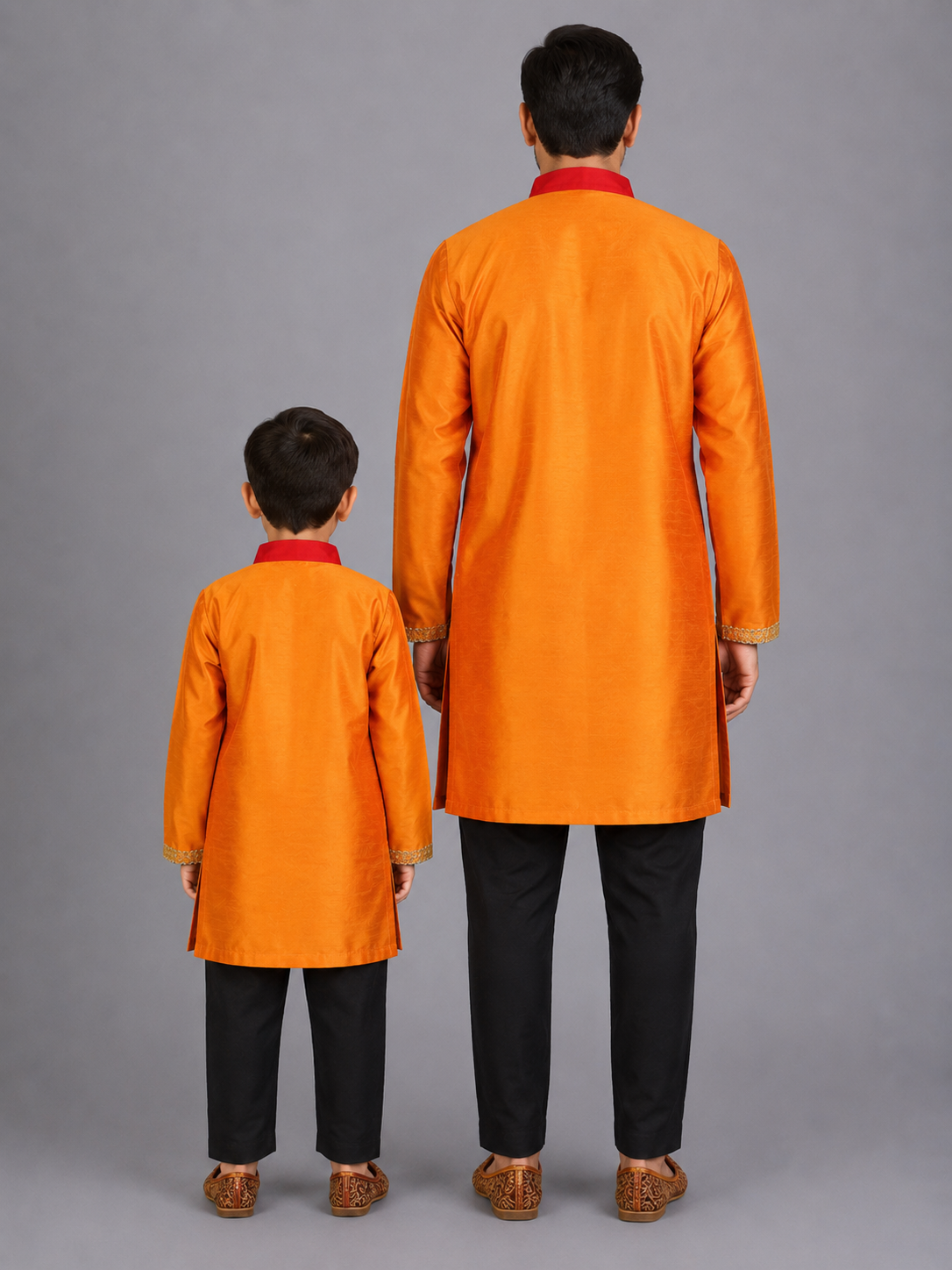 Multi Colored Kurta with Attached Black jacket