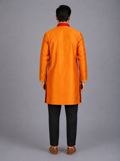 Multi Colored Kurta with Attached Black jacket