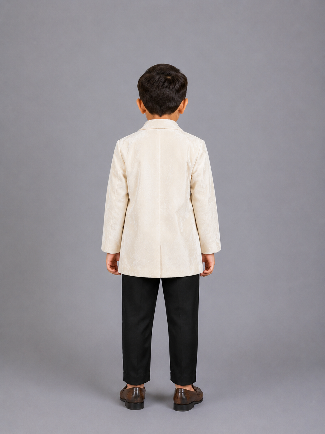 Off white Merry Christmas Embroidered Velvet Blazer