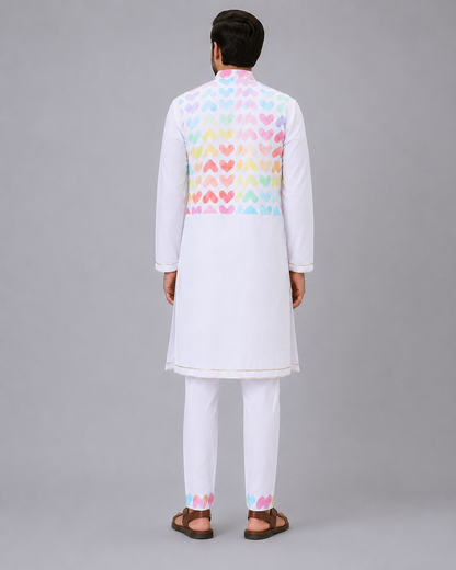 Heart Print Kurta Payjama set