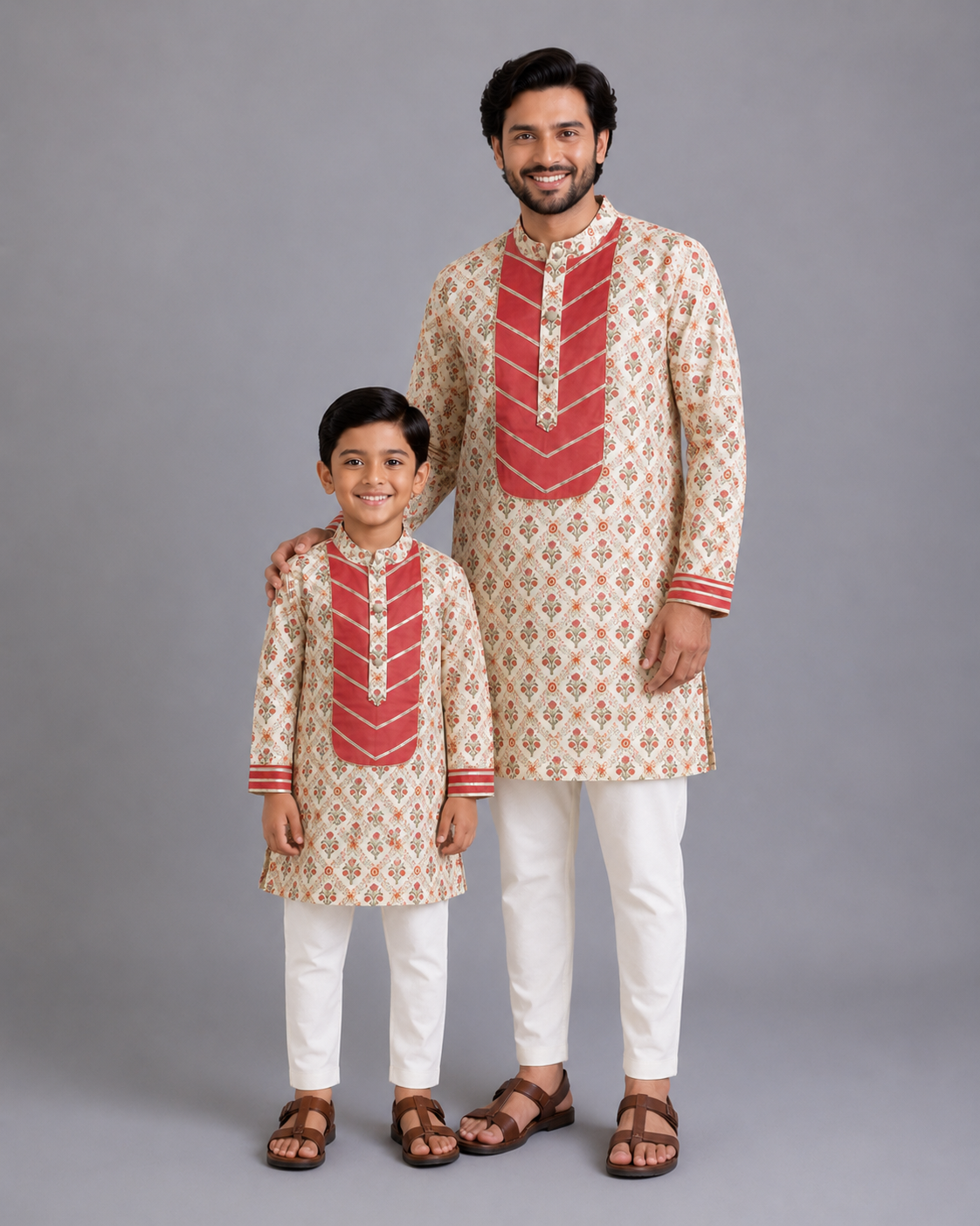Coral Printed Kurta Pyjama set