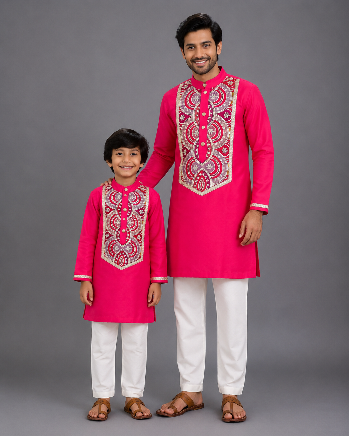 Pink embroidery kurta pyjama set