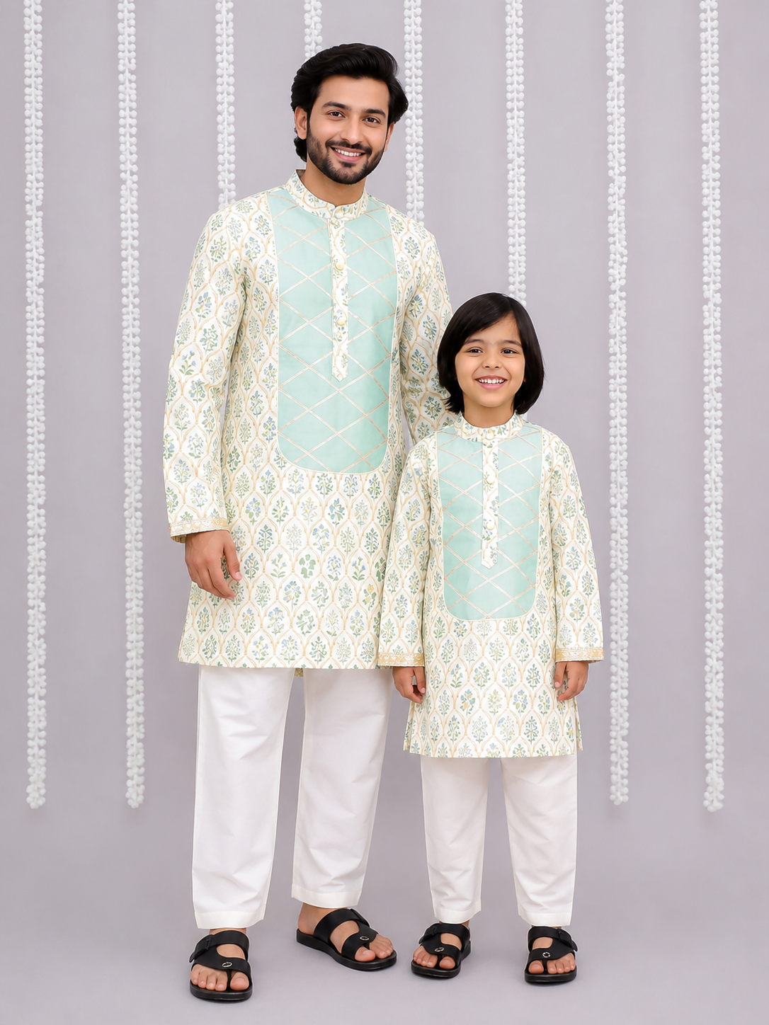 Mint Leaf Print kurta Pyjama set