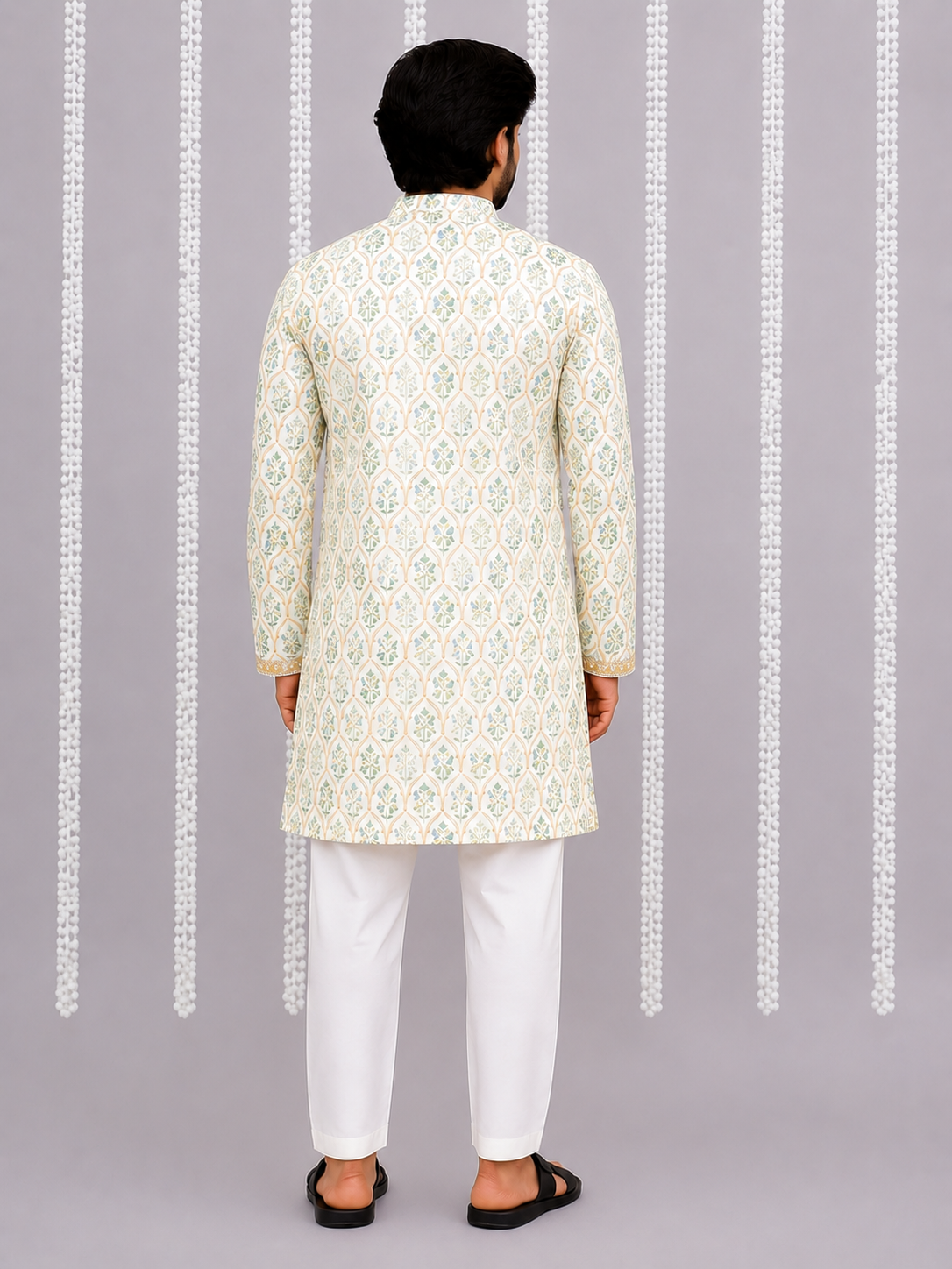 Mint Leaf Print kurta Pyjama set
