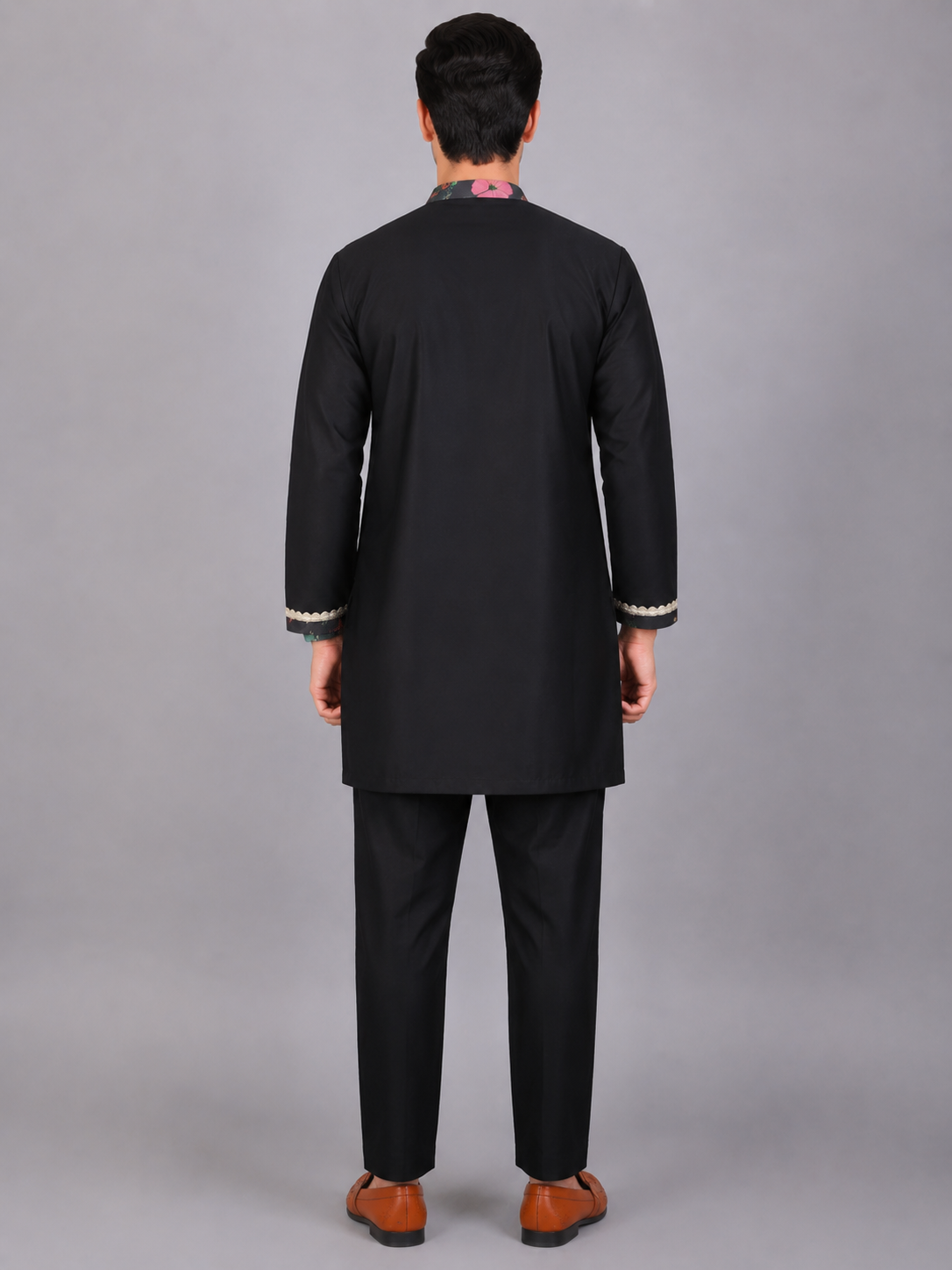 Black Printed Kurta Churidar set
