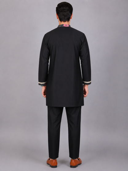 Black Printed Kurta Churidar set