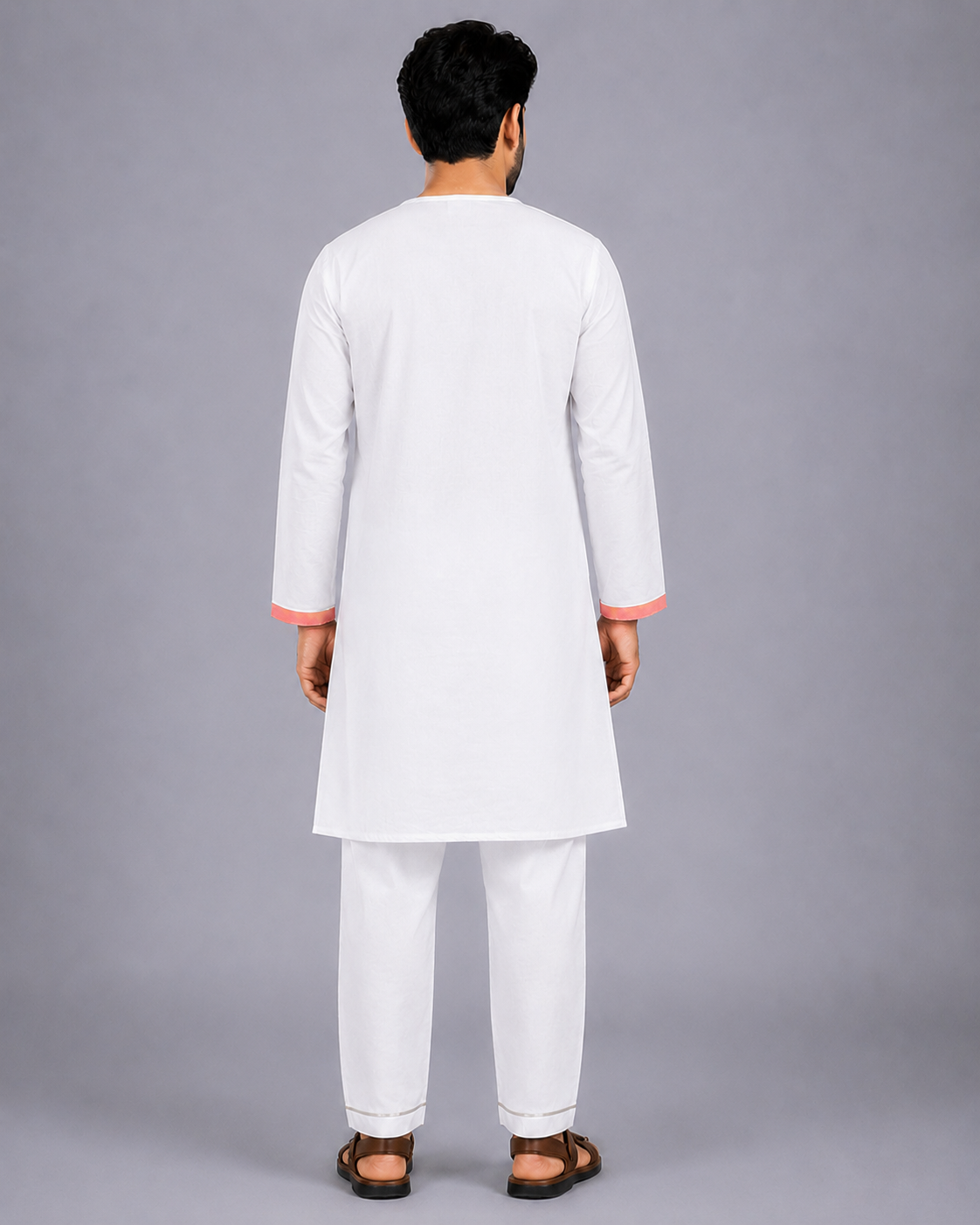 Yellow Printed  Kurta Pyjama set with attached Print Panel