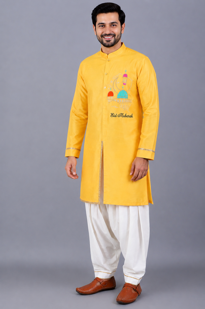 Eid Mubarak Embroidered kurta with Salwar