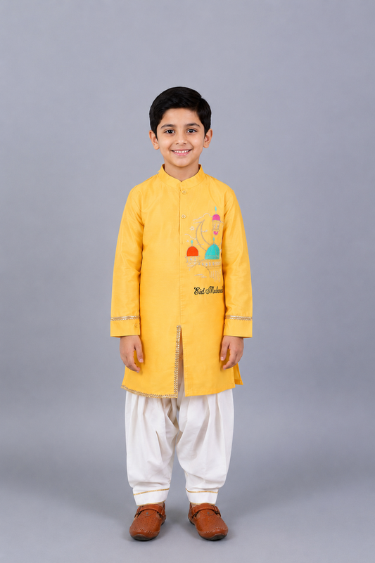 Eid Mubarak Embroidered kurta with Salwar