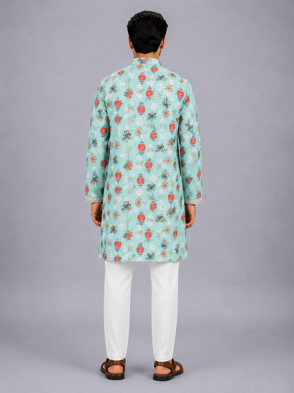Green Bee Printed Kurta Pyjama set