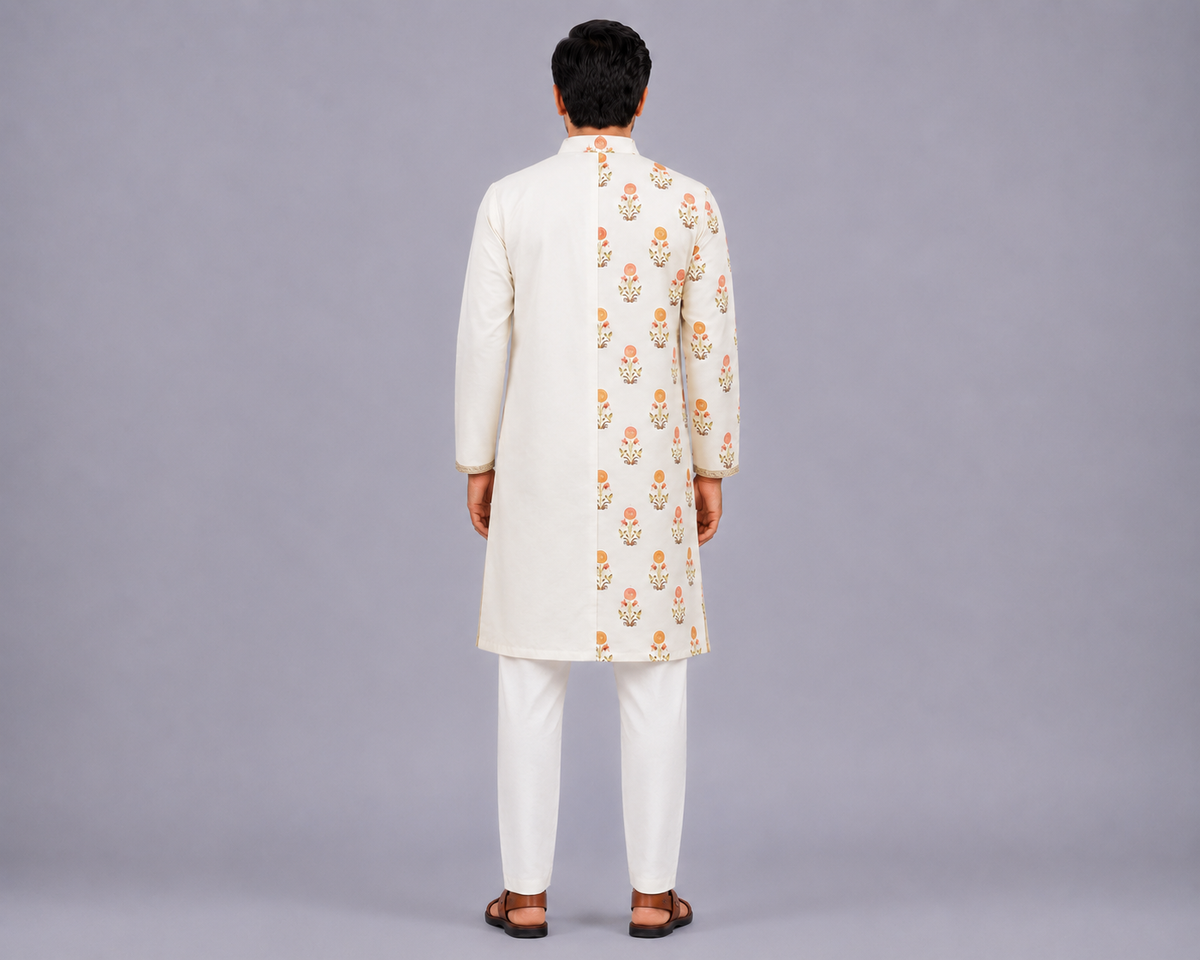 Off White Mughal Printed Kurta set