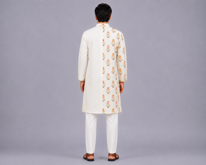 Off White Mughal Printed Kurta set